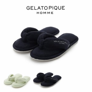 GELATO PIQUE HOMME パイルルームシューズ pmgs242910 ジェラピケ スリッパ メンズ ビーチサンダル型 ベーシック ロゴ 新生活