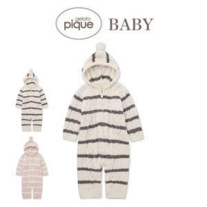 SALE30%OFF ジェラートピケ ベビー gelato pique ベビモコアランボーダーロンパース pbno245418 出産祝い ジェラピケ 冬 パジャマ ルーム