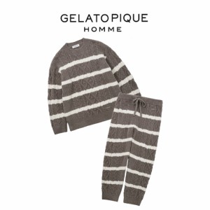 ジェラートピケ オム GELATO PIQUE HOMME ベビモコアランボーダープルオーバー&ロングパンツセット pmnt245056set pmnp245057 メンズ SET