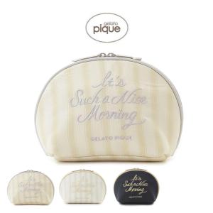 ジェラートピケ gelato pique ロゴ刺繍半円ポーチ pwgb252587 ジェラピケ メイクポーチ コスメポーチ 小物入れ レディース 2025春 ギフト