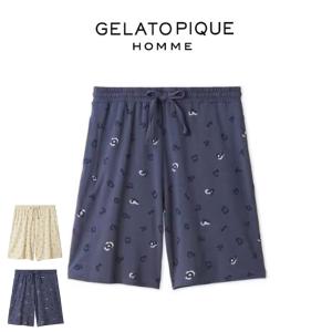 ジェラートピケ オム GELATO PIQUE HOMME レオパード総柄ハーフパンツ pmcp252925 メンズ ルームウェア 部屋着 パジャマ 2025夏 ギフト 