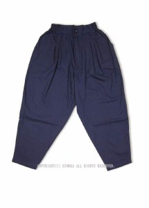 【かく宗-kakusou】綿100％　作務衣ゆったりパンツ紺