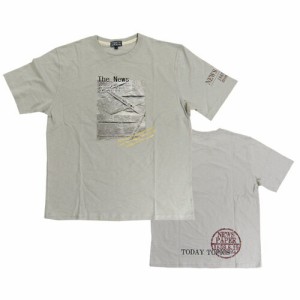 綿 スラブ 天竺 半袖 転写プリント Tシャツ Today柄#1ベージュ メール便限定配送 送料無料 代引き不可です