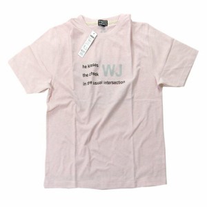 Tシャツ メンズ 半袖 天竺 綿100% スラブ糸 プリント Joint柄 ピンク