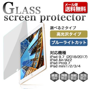 【送料無料】新型iPad ガラスフィルム ブルーライトカット 高光沢 強化 ガラス【クリアタイプ】 [iPad Air10.5/iPad air/air2/9.7 2018/P