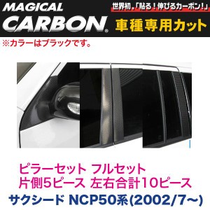 ピラーセット（フルセット 左右合計10ピース） マジカルカーボン ブラック サクシード NCP50系(H14/7〜)/HASEPRO/ハセプロ：CPT-F61