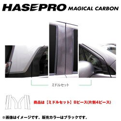 ハセプロ マジカルカーボン ブラック ピラーセット ミドルセット N-WGN/N-WGNカスタム JH1 年式：H25/11  CPH-M58