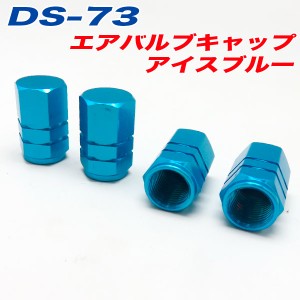 メール便可｜エアバルブキャップ 車 バイク アイスブルー ICE BLUE 4個入 アルファ DS-73