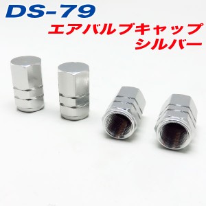 メール便可｜エアバルブキャップ 車 バイク シルバー SILVER 4個入 アルファ DS-79