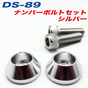 メール便可｜ナンバーボルト ナンバープレートボルト 車 シルバー SILVER 2個入 アルファ DS-89