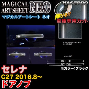 ハセプロ MSN-DN21 セレナ C27 H28.8〜 マジカルアートシートNEO ドアノブ ブラック カーボン調シート