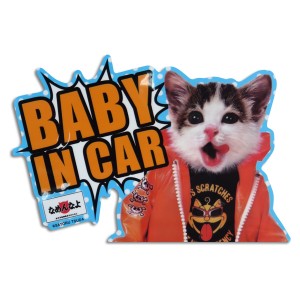 メール便可｜なめ猫 なめねこ ステッカー 車 リアガラス リヤガラス バンパー ベビーインカー BABY IN CAR/ゼネラルステッカー LCS-449