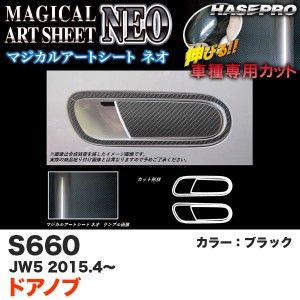 ハセプロ MSN-DH14 S660 JW5 H27.4〜 マジカルアートシートNEO ドアノブ ブラック カーボン調シート