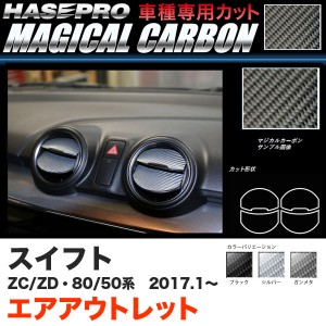 ハセプロ スイフト ZC50/80系 ZD50/80系 H29.1〜 マジカルカーボン エアアウトレット カーボンシート ブラック ガンメタ シルバー 全3色