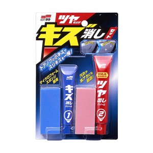 ソフト99 ツヤ仕上げキズ消しセット ツヤ仕上げキズ消しセット ボディークリーナー キズ取り15g ツヤ出し25g スポンジ2個付 W60 00286