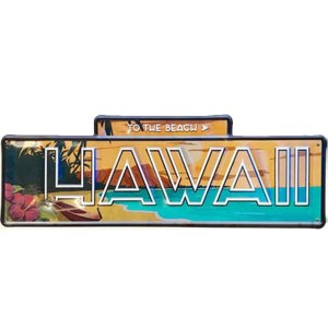 PICK The HAWAII ティンサイン ライセンスプレート看板 サインプレート スチール Hawaii hawaii ハワイアン雑貨 BL-TSN-HI