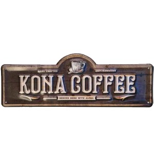 PICK The HAWAII ティンサイン ライセンスプレート看板 サインプレート スチール Kona Coffee hawaii ハワイアン雑貨 BL-TSN-CF