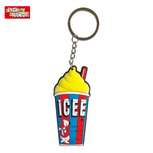 PICK The HAWAII ICEE PVCキーチェーン イエロー 黄 PVC キーホルダー フローズン柄 ロコ ハワイ お土産雑貨 UT-KC-ICPVCYE