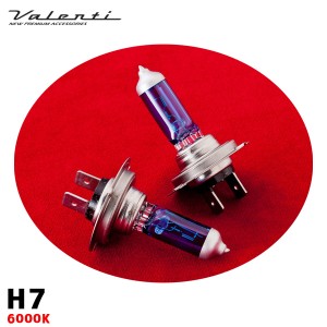 ヴァレンティ/Valenti ハロゲンバルブ H7 ヘッドライト フォグランプ 6000K 55W DC12V 2個入 蒼天光 車 KH13-H7-60