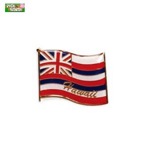 PICK The HAWAII ハワイアン ピンバッジ フラッグ 国旗 バッジ かばんやキャップ帽などに ハワイ お土産 KC-PB-FLG