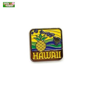 PICK The HAWAII ハワイアン ピンバッジ パイナップルアイランド バッジ かばんやキャップ帽などに ハワイ お土産 BL-PB-PNI