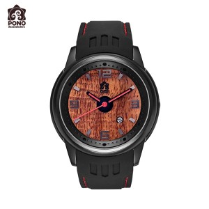 PICK The HAWAII 腕時計 コア Fissure8 ブラック ユニセックス ステンレス シリコン 電池式 10気圧防水 男女共用 PW-KW-F8BK