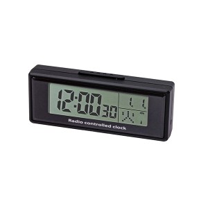 カシムラ 電波時計 車内時計 カレンダー機能 時間表示 アラーム/スヌーズ付 ボタン電池 貼り付け AK-211