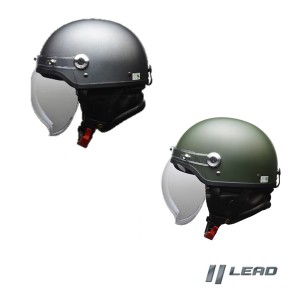 リード工業 LEAD ヘルメット バブルシールド ガンメタ グリーン CR761