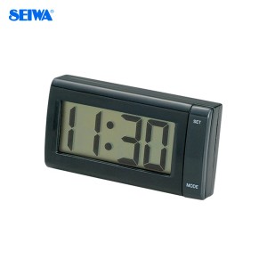 セイワ ジャンボクロック 時計 車内 大型液晶 デジタル時計 テープ取付 LR44付 オートカレンダー機能 文字が見やすい WA78