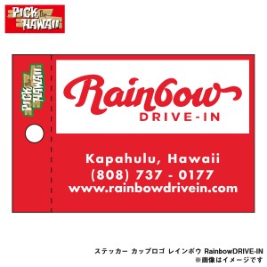 PICK The HAWAII ステッカー カップロゴ レッド RainbowDRIVE-IN ホノルル ハワイ シール デカール ハワイ雑貨 RD-STK-CLRD