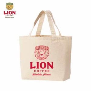 PICK The HAWAII LION COFFEE トートバッグミニ 小さめサイズ カバン ナチュラル W30×H20×D10cm 綿100％ ライオンコーヒー LC-TT-LGNT