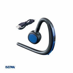 セイワ Bluetoothワイヤレスイヤホンマイク ブルー 規格Ver.5.2 ハンズフリー通話 通話特化モデル ノイズ対策 耳掛け型 BTE145