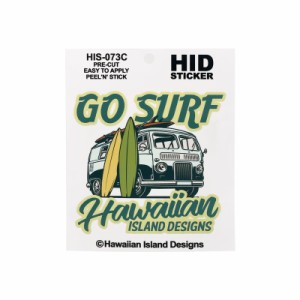 Pick the hawaii ステッカー GO SURF サーフ ハワイアイランドデザイン 1枚 シール デカール HAWAII 車 約W10cm×H9.7cm HIS-073C