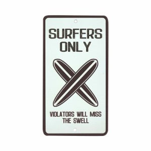 Pick the hawaii アルミメッセージプレート SURFERS ONLY サーファー専用駐車場 お洒落 可愛い インテリア W23cmx12.5cm AG-AP-MSO