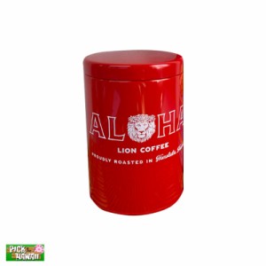 PICK The HAWAII ライオンコーヒー Martコラボ商品 キャニスター 豆保管 コーヒー豆 保存缶 最大250gまで シリコンパッキン蓋 LC-CN-ALRD