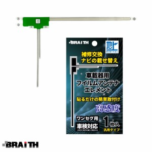 ブレイス/BRAiTH フィルムアンテナ 1枚入 車載器用 車 ワンセグ用 車検対応 汎用タイプ ガラス交換 ナビの載せ替え等に BC-02