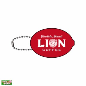 LION COFFEE ロゴコインケース レッド PVC W8×H5cm チェーン付 ライオンコーヒー ハワイアン お土産 PickTheHawaii LC-CC-LGRD