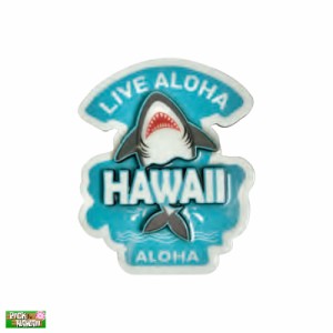 LIVE ALOHA マグネット シャーク サメ MDF製 W7×H8.5×D0.8 ハワイ お土産 冷蔵庫等に PickTheHawaii CF-MAG-LASK