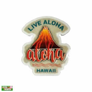 LIVE ALOHA マグネット ボルケーノ MDF製 W7×H8.5×D0.8 火山 ハワイ お土産 冷蔵庫等に PickTheHawaii CF-MAG-LAVL