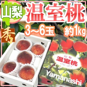 山梨県産 ”温室桃” 3〜6玉 約1kg 化粧箱【予約 5月以降】 送料無料