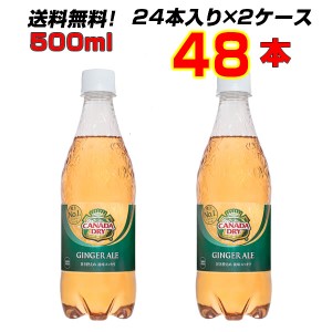 カナダドライ ジンジャエール 500mlPET 48本【24本×2ケース】 炭酸飲料 コカ・コーラ 送料無料 メーカー直送 まとめ買い