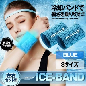 冷感アイスバンド Sサイズ ブルー スポーツ用 リストバンド 冷却 涼しい 男女兼用 フィットネス ジム エクササイズ REICE-S-BL