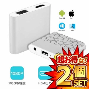 2個セット HDMI VGA変換アダプタ 全対応 Lightning Micro USB iphone ipad Andriod スマホ HDVGAADA