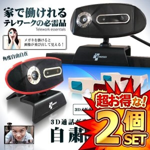 2個セット 3Dウェブカメラ テレワーク 自粛 パソコン テレビ電話 会議 ネット飲み スカイプ通話 PC周辺機器 3DWEBCAM