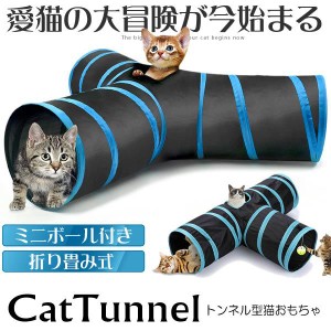 愛猫の大冒険 キャットトンネル  猫用 3道 折りたたみ式 スパイラル  ペット おもちゃ 洞窟 楽しい CATTTTON