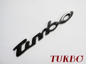 (mj072) TURBO/ターボ / 文字エンブレム[黒][Mサイズ：135x22mm]１枚 / プラスチック仕様 / 送料無料 互換品