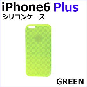 (kt210-4) [ iphone6 Plus ] 格子柄 シリコンケース　[色：GREEN / 半透明タイプ] チェック柄  カバー [ 送料無料 ] 互換品