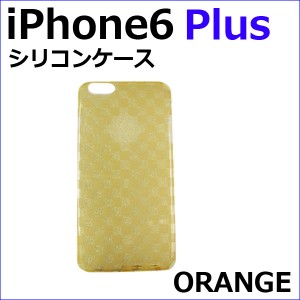 (kt210-7) [ iphone6 Plus ] 格子柄 シリコンケース　[色：ORANGE / 半透明タイプ] チェック柄  カバー [ 送料無料 ] 互換品