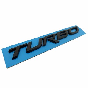 mj201 / ターボ TURBO 文字エンブレム / ブラック 黒 / 斜体 全大文字 R長い / 143×20mm / 社外品/ 送料無料