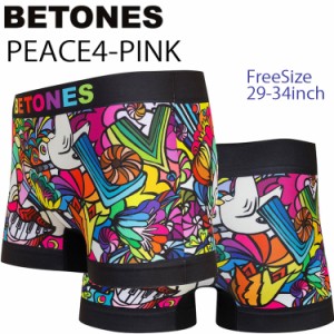 ゆうパケット対応2枚迄 BETONES ビトーンズ PEACE4-PE004-2PINK ピース4 フリーサイズ ボクサーパンツ アンダーウエア